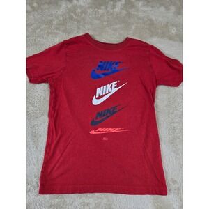 Kids Nike Standard Fit Red T Shirt Multiple Logos Size‎ M